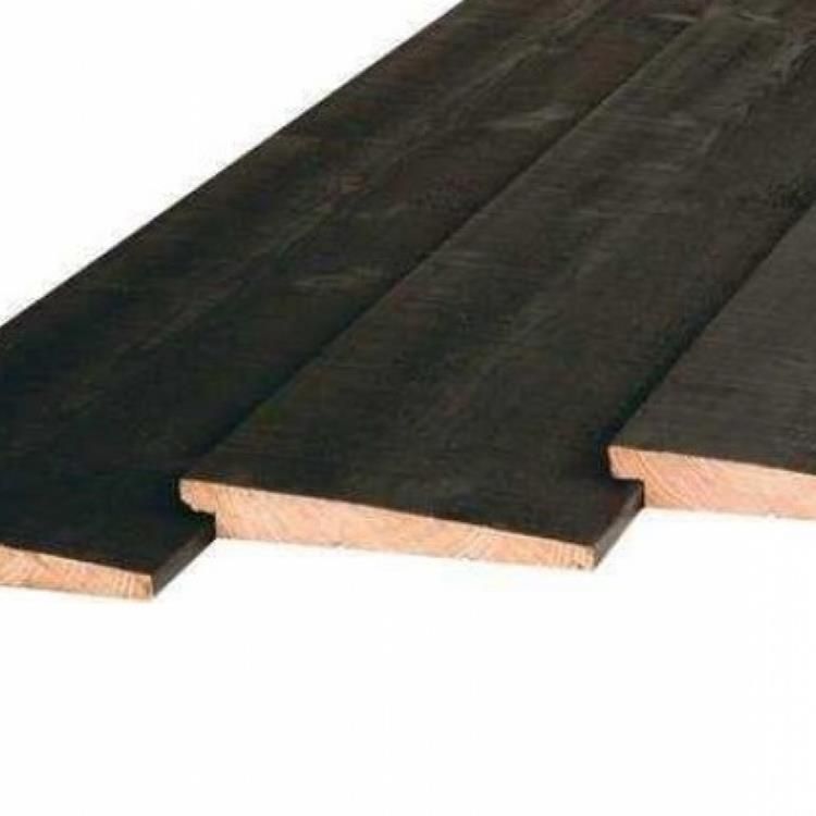 Vuren Zweeds Rabat geïmpregneerd zwart gelakt - werkend 175 mm